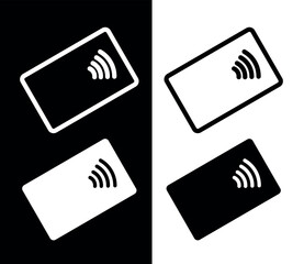 Contactless payment icon (NFC). Symbol of purchase or store, cash register or bank card. Cashless payment.