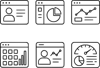 Admin panel and control dashboard icons set