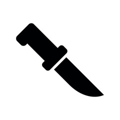 Knife icon. An attribute of the kitchen, a chef, or a butcher. A bladed weapon, military combat ammunition. A hunter's or killer's tool.