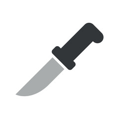 Knife icon. An attribute of the kitchen, a chef, or a butcher. A bladed weapon, military combat ammunition. A hunter's or killer's tool.