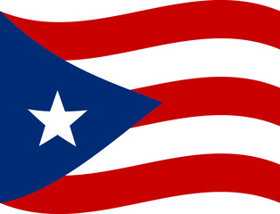 Puerto Rico waving flag illustrator of national  icon