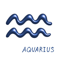 3d aquarius zodiac sign Astrology clipart Element for design