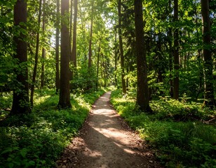 Fototapeta premium Sunlit forest path (3)