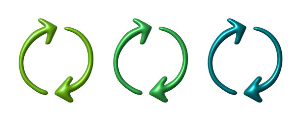 3d recycle arrow icon Recycling resources symbol Reuse of materials, zero waste, green environment, saving the planet