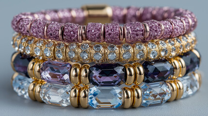 silver bracelet with diamonds
