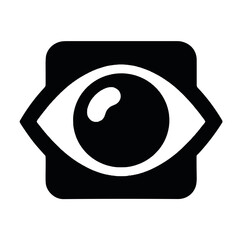Stylish eye icon within a square representing awareness in digital security on transparent background 