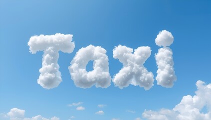 clouds in the sky writing the word Taxi