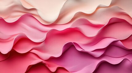 Elegant Waves of Soft Fabric in Gradient Shades of Pink and Cream