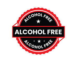 Alcohol free icon design illustration, No alcohol sign logo, badge, icon, sticker, label, emblem, stamp, symbol, black, line, flat vector.