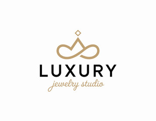 This logo design combines elegance and modernity, representing a luxury jewelry studio that captures the essence of sophistication and timeless beauty in its branding.