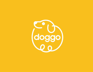 This delightful dog logo features a joyful pup, perfectly capturing the essence of pet services and the love and happiness pets bring into our lives and homes.