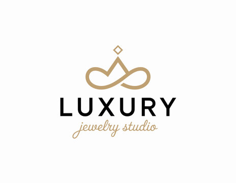 This logo design combines elegance and modernity, representing a luxury jewelry studio that captures the essence of sophistication and timeless beauty in its branding.