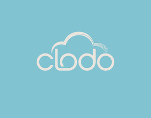 A unique logo design of a cloud with artistic elements, representing ideas of technology, creativity, and connection in a simplified, modern style.