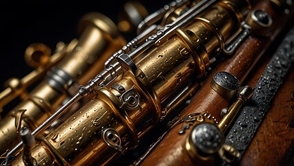 Fototapeta na wymiar Detailed Macro Shot of Classic Saxophone Design