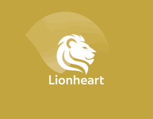 The image features a bold lion logo design that embodies courage, strength, and leadership, perfect for businesses focusing on empowerment and assurance.