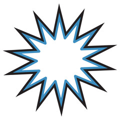 Comic Burst Explosion Shape – Hand Drawn Star Doodle Element