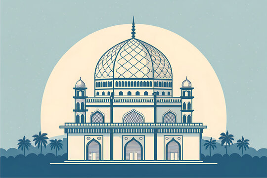 Minimalist artwork of Gol Gumbaz