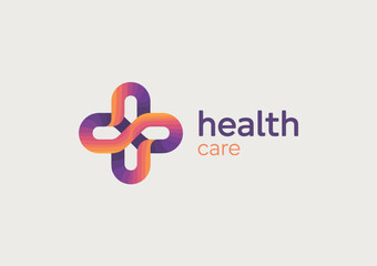 This vibrant logo combines colorful loops to represent healthcare, symbolizing unity and community while conveying a sense of care and well-being in a modern design.