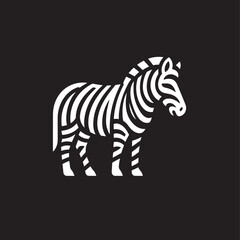Obraz premium Zebra logo on black background. Symbol of zebra. Vector illustration