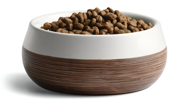 Dog food in a modern bowl, highlighting nutrition and pet care, perfect for pet owners seeking quality.