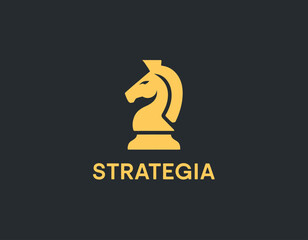 A dynamic and bold logo design featuring a chess knight symbolizes strategy and intelligence, ideal for branding in consulting and business sectors. © Xiaoliang