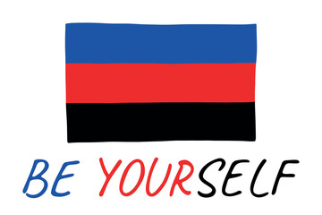 Colorful Polyamory pride flag Happy pride day LGBTQ community Pride Month Vector hand drawn doodle for posters, stickers, logo, cards