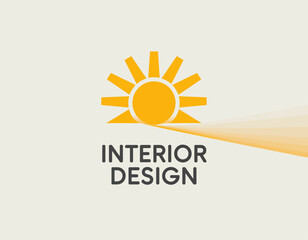 This logo beautifully illustrates a sunrise graphic, symbolizing warmth and creativity, making it ideal for an interior design business that focuses on brightening spaces.