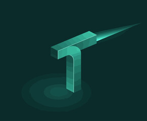 Featuring a sleek T-shape with a captivating light beam, this abstract image exudes modernity and sophistication, perfect for contemporary branding or artistic projects.