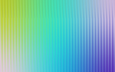 Abstract vertical ribbed texture with a smooth gradient of vibrant green yellow and purple blue colors