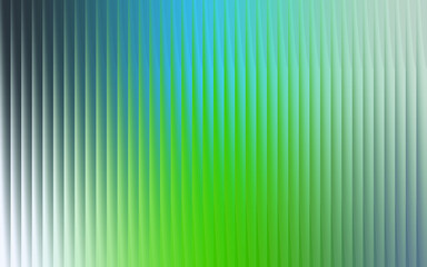 Abstract vertical ribbed textured glass with a vibrant gradient of green and blue colors creating a soft ethereal background