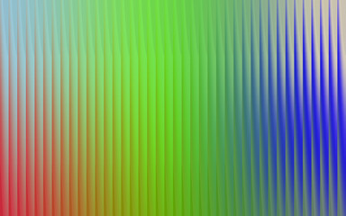 Abstract vertical lines of vibrant green blue and red colors creating a textured rippled and blurred background effect