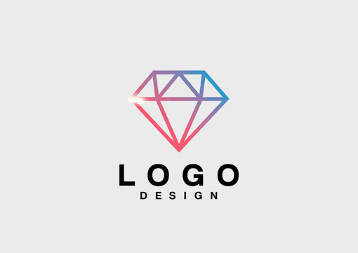 This contemporary diamond logo, with a geometric touch and a gradient effect, exudes luxury, elegance, and sophistication, perfect for high-end brands and businesses. - Powered by Adobe