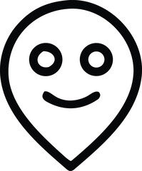Fototapeta premium Location marker icon with happy face symbolizing positive place identification and navigation for apps and websites