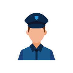 Police officer avatar cartoon vector illustration