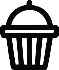 Simple black and white shopping cart icon representing e-commerce online shopping web design and digital marketplace essentials