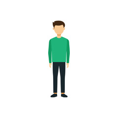 Man standing avatar cartoon vector illustration