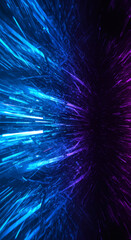 Fototapeta premium ABSTRACT SPEED BLUE LIGHTS BACKGROUND, FUTURISTIC TECHNOLOGY PATTERN