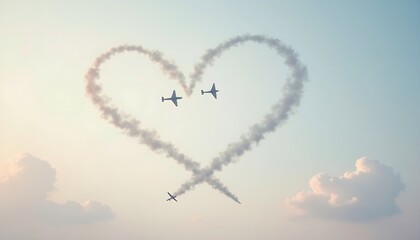 Two Planes Trace a Heart Shape in the Sky with Smoke