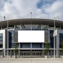 Obraz premium Modern Stadium Exterior with Large Blank Screen Architectural Design and Structure.