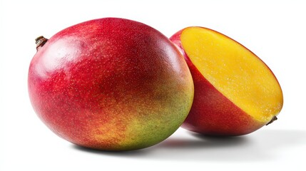 Fresh ripe mango cut open showing juicy yellow flesh