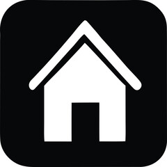 Simple white house icon symbol representing home property residence dwelling building residential real estate housing abode