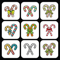 Festive Array of Candy Cane Delight A Colorful Confection Collection Displayed with Holiday Cheer and Artistic Flair for Seasonal Celebrations