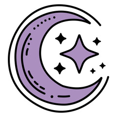 Halloween Moon Star Illustration Icon