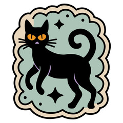 Gothic Halloween Black Cat 