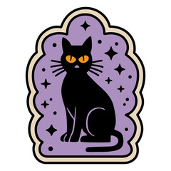 Gothic Halloween Black Cat 