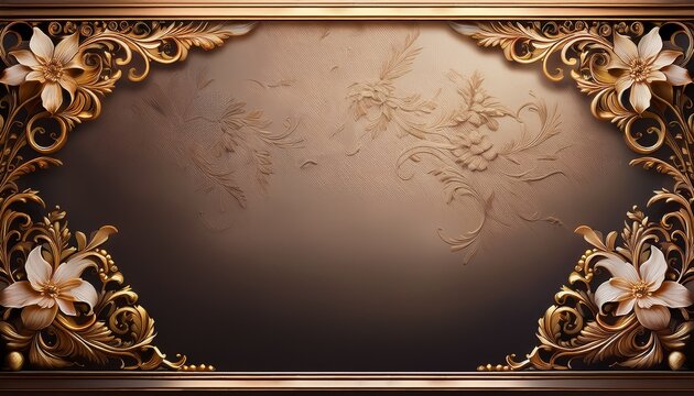 elegant backdrop with ornate detailing floral accents and a textured center for customizable content in a classic refined style