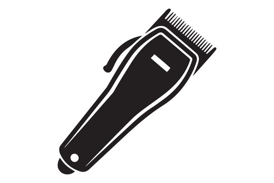Hair clipper simple icon. Vector Black silhouettes. with white background