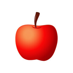 A single vibrant red apple with a brown stem isolated on a solid black background