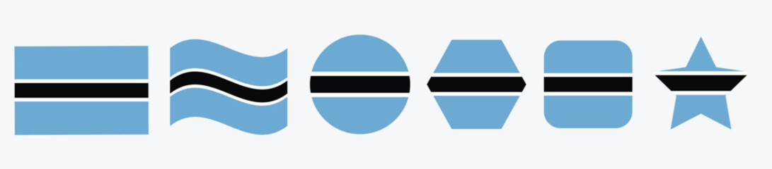 &ldquo;High-quality vector set of Botswana national flags in various realistic and flat styles.&rdquo;
