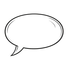 Fototapeta premium Empty speech bubble, outlined in thick line, dark background
